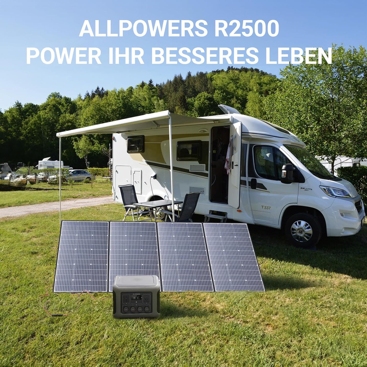 ALLPOWERS R2500 V2 Tragbares Kraftwerk mit Solarpanel 200 W SE200, 1920 Wh Solargenerator mit 4 x 2500 W Ausgang, LiFePO4-Akku, Schnellladung für Camping, Wohnmobil, netzunabhängig, Stromausfall – Bild 8