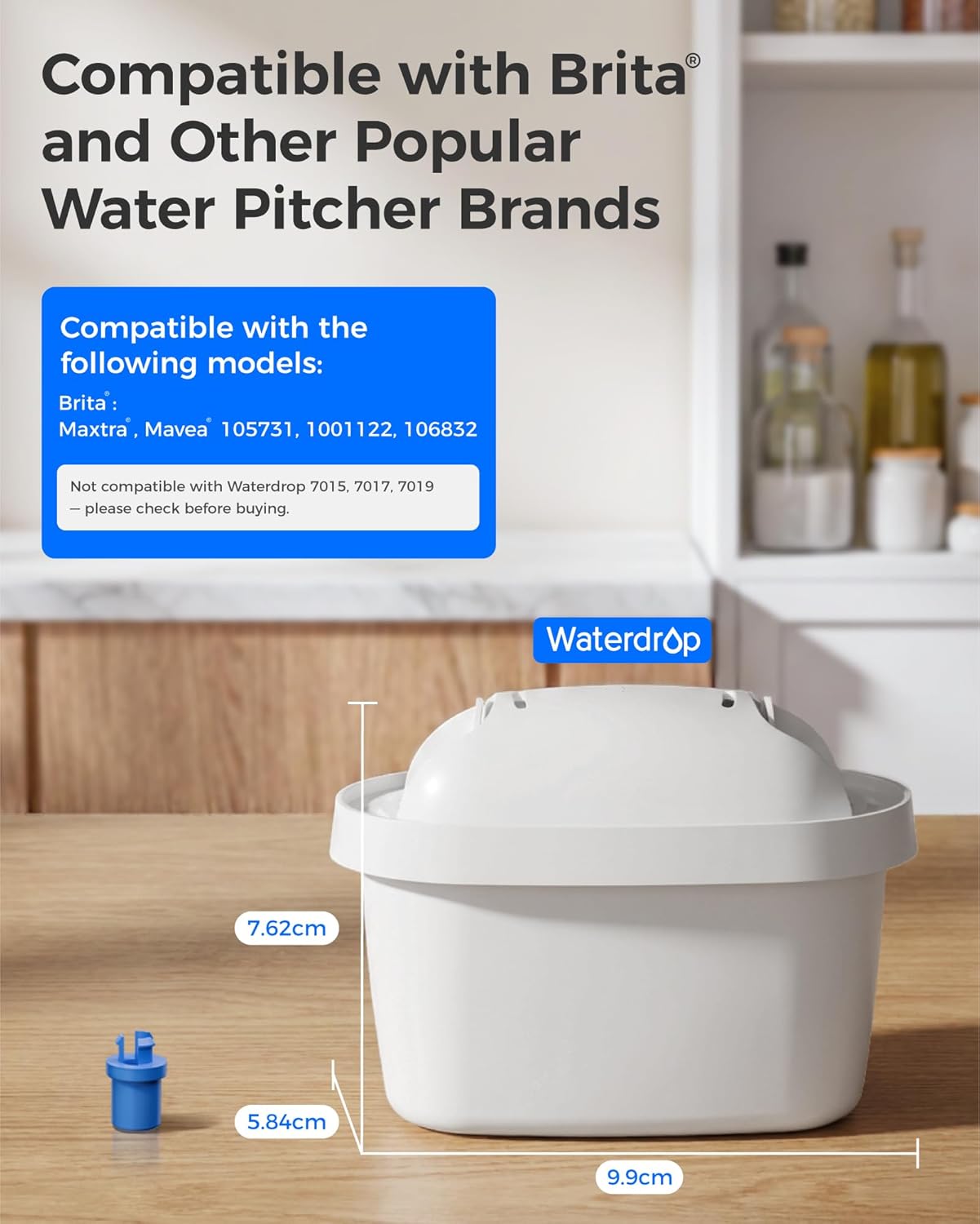 Waterdrop Wasserfilterkartuschen, Ersatz für Brita Maxtra+ Krug, Brita Universal-Filterkartusche, NSF-zertifiziert (12) – Bild 3