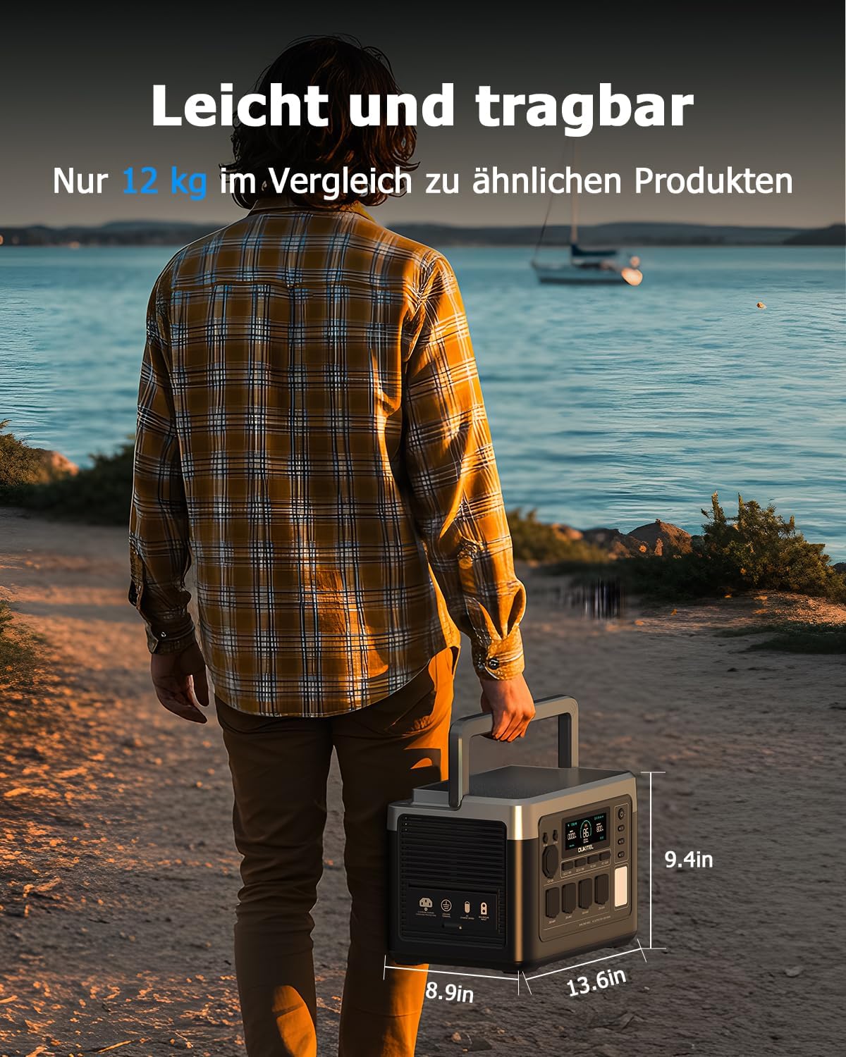 OUKITEL P1000 Plus Tragbares Kraftwerk mit 100 W Solarpanel, 1024 Wh LFP-Batterie-Backup mit 4 x 1800 W AC-Ausgang, Schnellladung von 0–80 % in 40 Minuten, Solargenerator, Notstromgenerator für – Bild 6