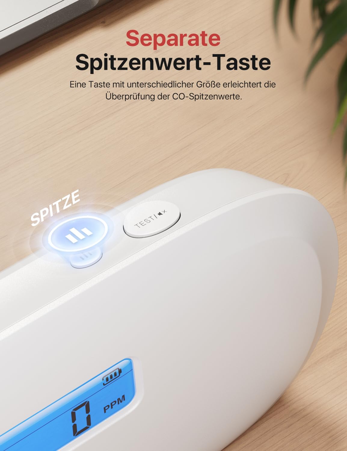 X-Sense Kohlenmonoxidmelder, TÜV Rheinland zertifiziert, 10-Jahres-Sensor, CO-Melder mit austauschbarer Batterie und Digitalanzeige, Kohlenmonoxidmelder mit Testtaste, XC0C-SR, 2 Stück – Bild 6