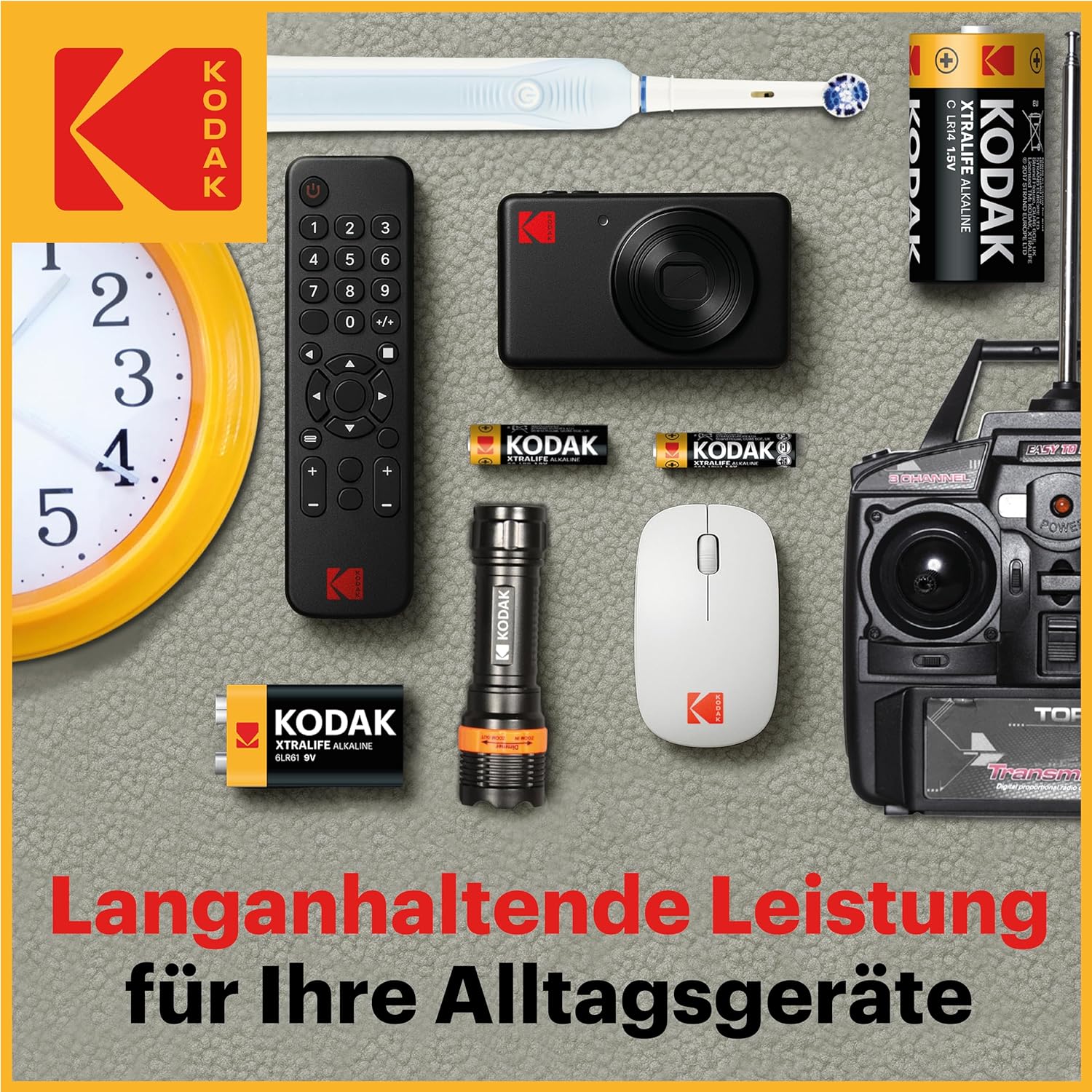 Kodak Xtralife 60er-Pack AAA-Batterien, Triple-A-Batteriepack, LR03 Alkaline 1,5 V, 10 Jahre Haltbarkeit, ideal für Geräte mit hohem Stromverbrauch, 6x mehr Leistung, kunststofffreier Karton – Bild 9