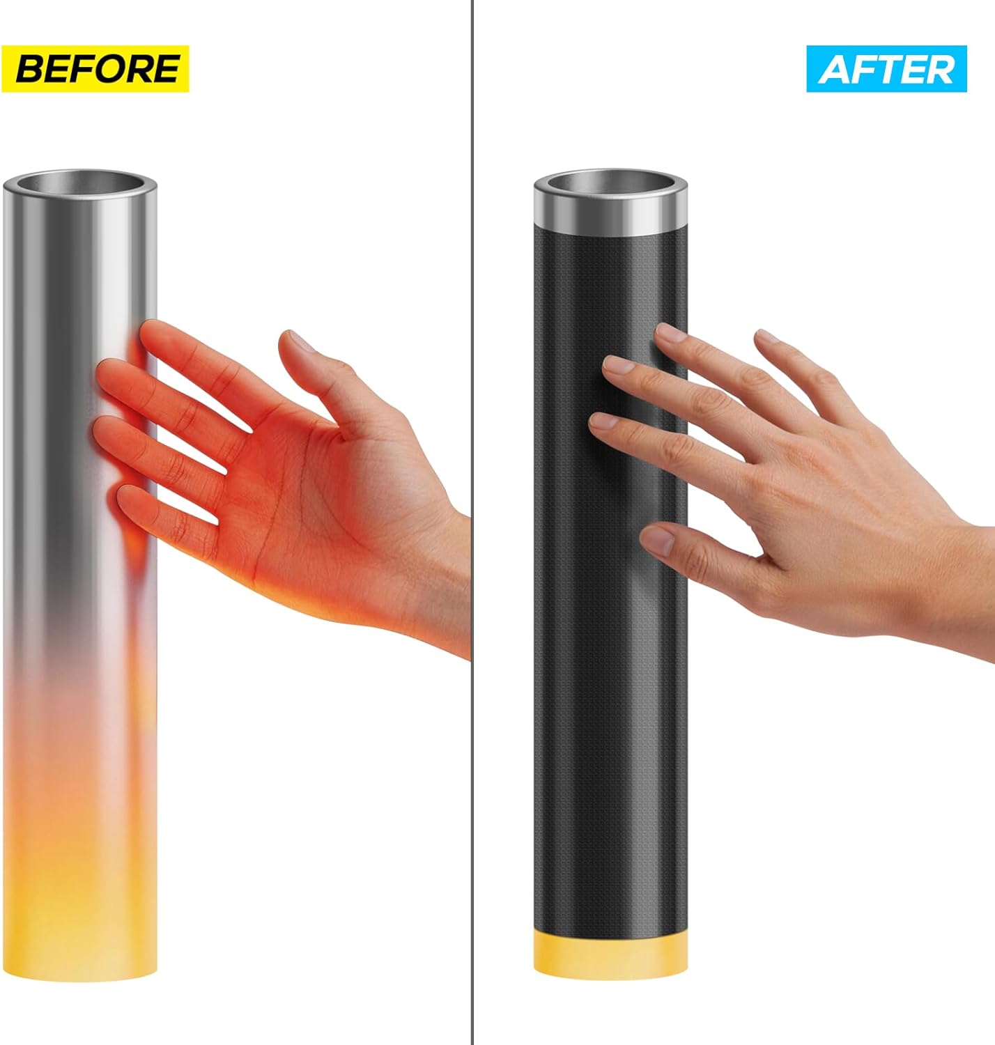 PAWBOSE Hitzeschild aus Aluminium für Kraftfahrzeuge, 30 x 30 cm – reflektiert 95 % der Strahlungswärme für den Schutz von Öfen, Auspuffanlagen, Motorrädern, Kaminen (schwarz) – Bild 6