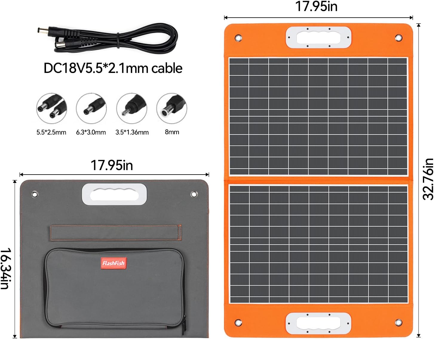 FlashFish 144,3 Wh tragbares Kraftwerk mit Solarpanel 60 W, 200 W Solargenerator mit 230 V AC/DC/USB/Typ C/LED-Leuchten, Stromgenerator-Akku für Camping, Reisen, Unterwegs, Notstrom – Bild 9