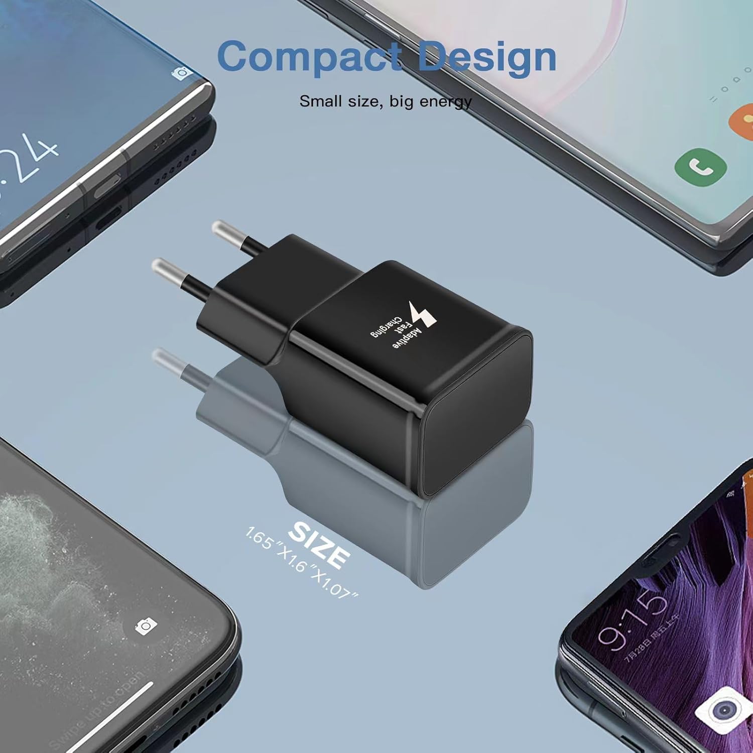 USB Ladegerät mit Nylon Ladekabel, USB C Schnellladekabel 2m für Samsung Galaxy S23 S22 S21 S20 FE S10 S9 S8 Plus A56 A55 A54 A53 A34 A16 A15 A14 A13 Z Fold3, Typ C Handy Schnellladegerät Netzteil – Bild 6