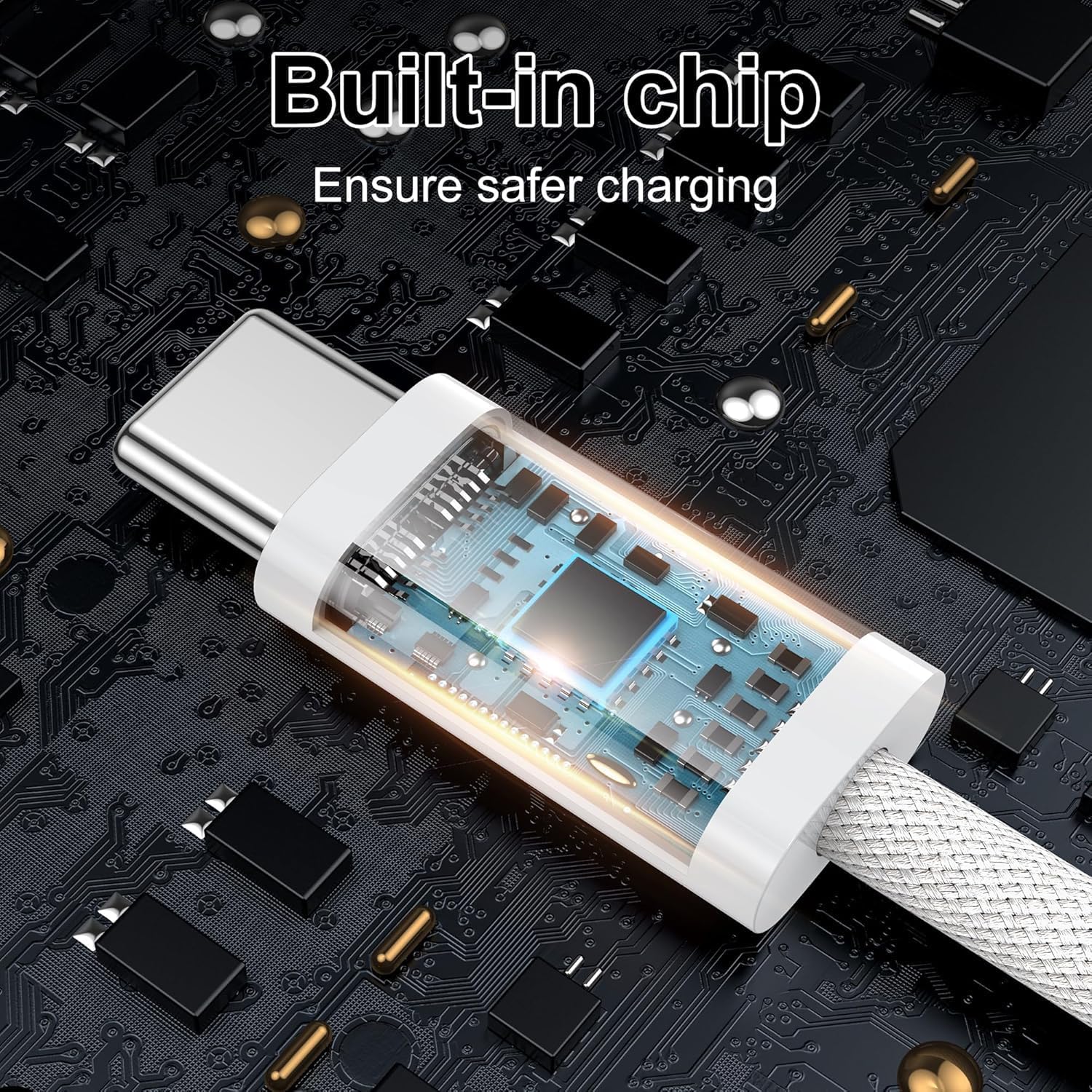 NIBIKIA USB C Kabel 100W 1m (2 Stück) Schnellladekabel USB C auf USB C, Ladekabel USB-C Ladegerät für iPhone 17/Air/Pro/Pro Max, iPhone 16/15/Plus/Pro/Pro Max, MacBook, Galaxy S26/S25/S24/S23 – Bild 5