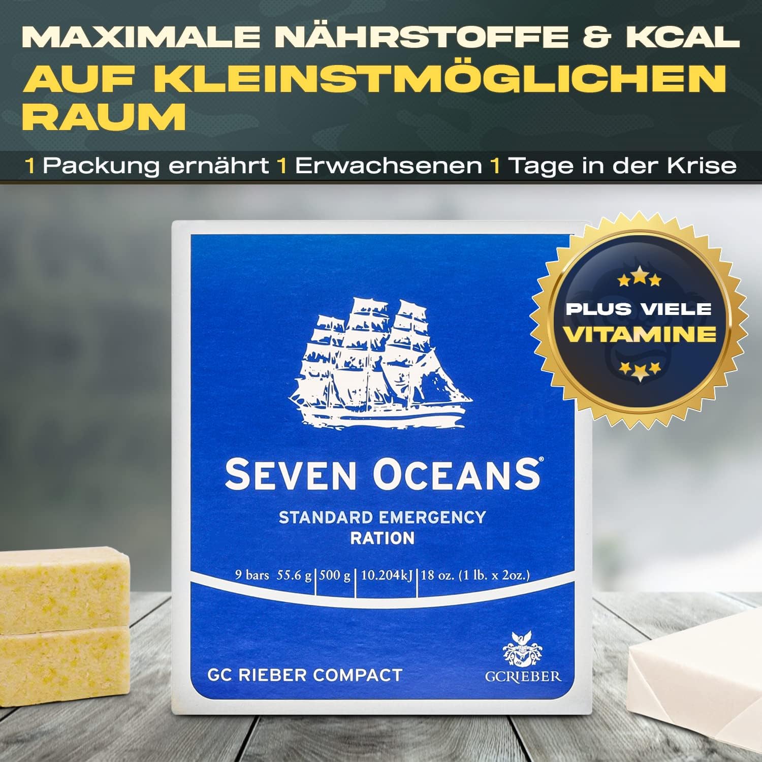 Seven Oceans – Das Original – Notfallfutter (6 x 500 g) Extrem langlebiger Notfallvorrat (3 kg) zur Krisenprävention I Energiereiche Outdoor-Notration I Prepper-Notfutter – Bild 5