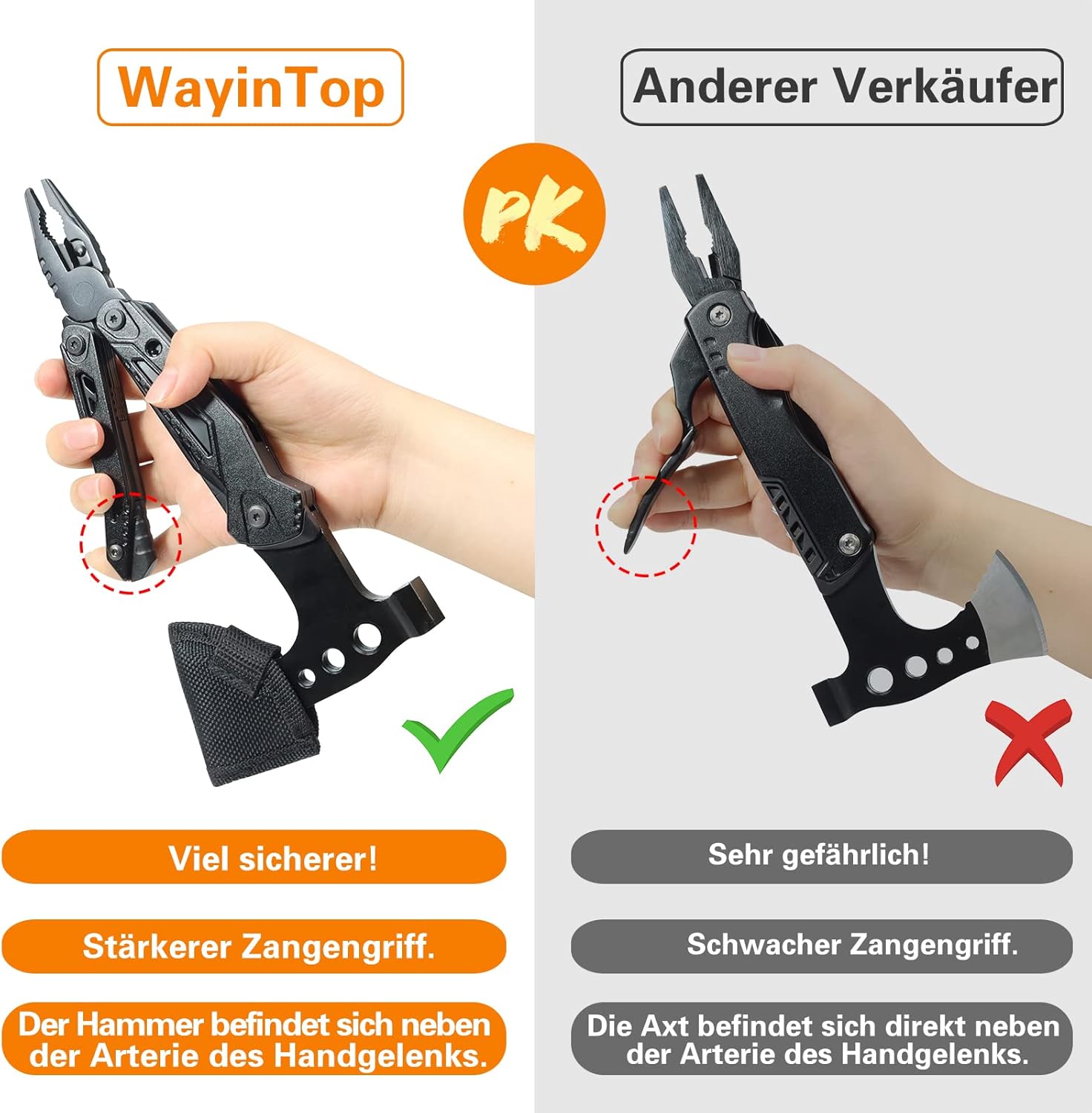 Outdoor-Notfall-Überlebensset mit Erste-Hilfe-Set, 180-teilig, Überlebensausrüstung mit Wasserfilter-Strohhalm, Multitool/Hammer/Axt, Geschenke für Männer, Camping, Abenteuer, Outdoor-Wandern – Bild 7