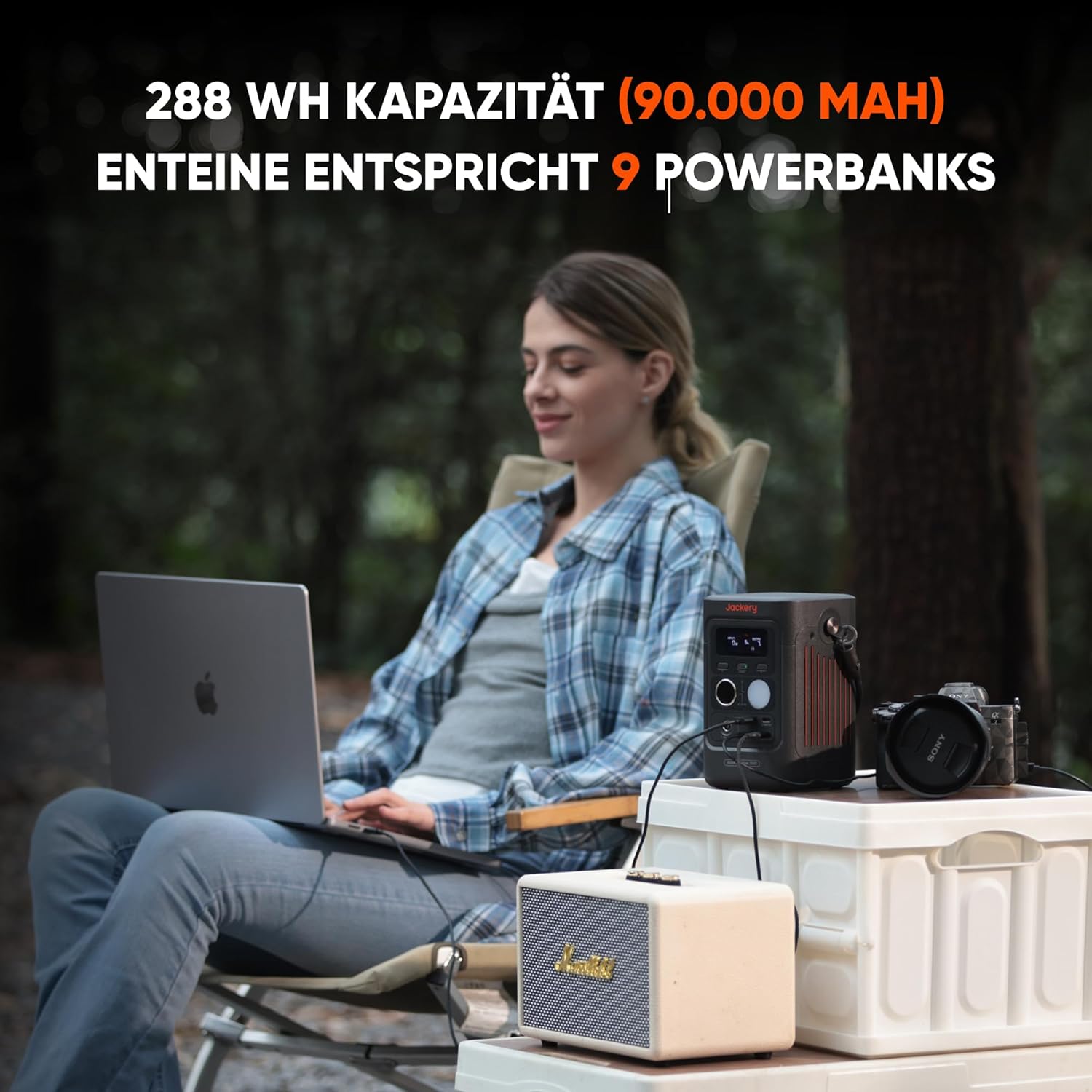 Jackery Explorer 300D Tragbares Kraftwerk mit 40-W-Solarpanel | 288 Wh LFP-Akku, 300 W Gleichstromleistung, ultraleicht und kompakt, für Camping, Outdoor, Zuhause, Wohnmobil – Bild 5