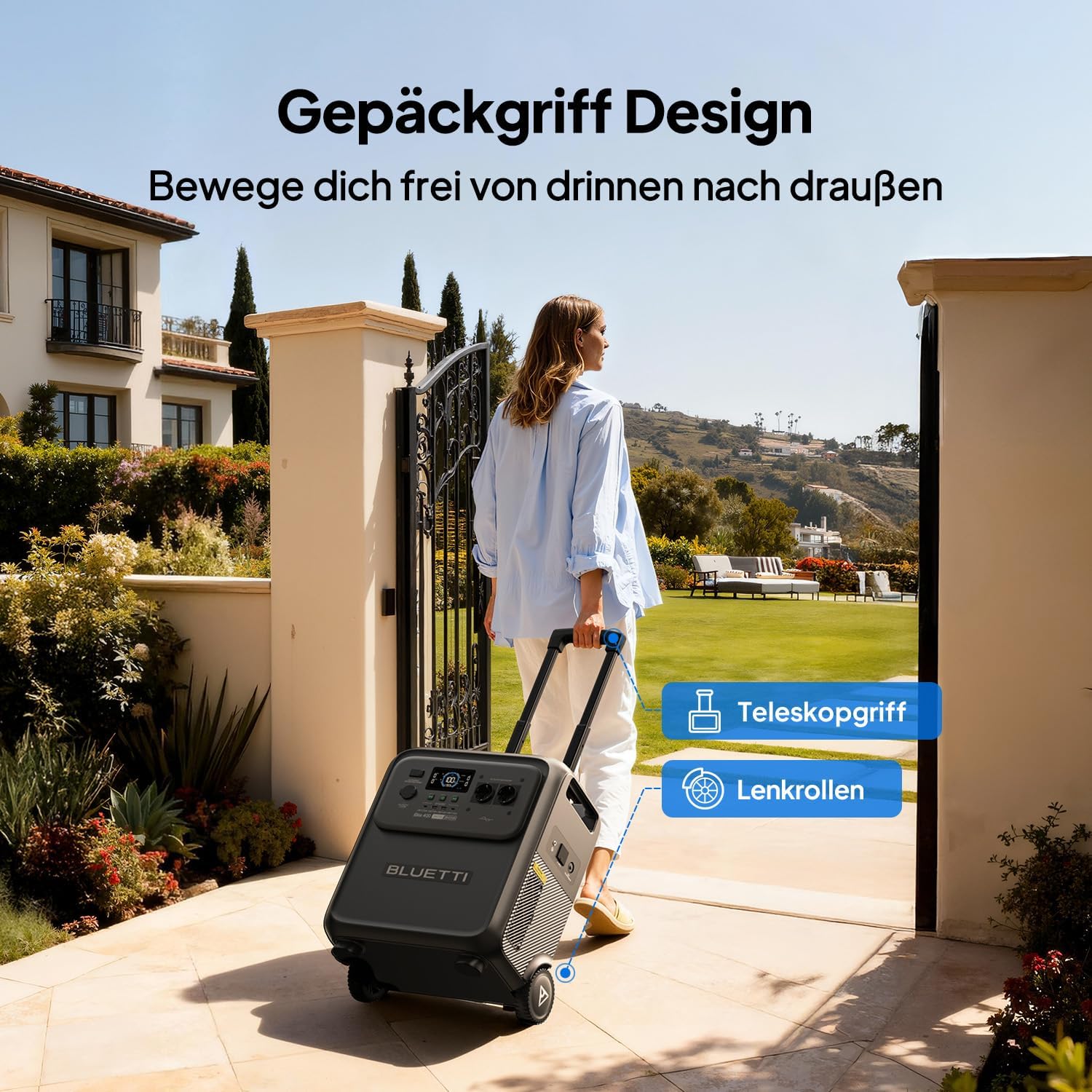BLUETTI Elite 400 Power Station mit 2 x 200 W Solarpanels, 3840 Wh LFP-Batterie mit 2600 W AC-Ausgängen (3900 W Power Lifting), Notstrombatterie mit hoher Kapazität und Rädern für zu Hause – Bild 3