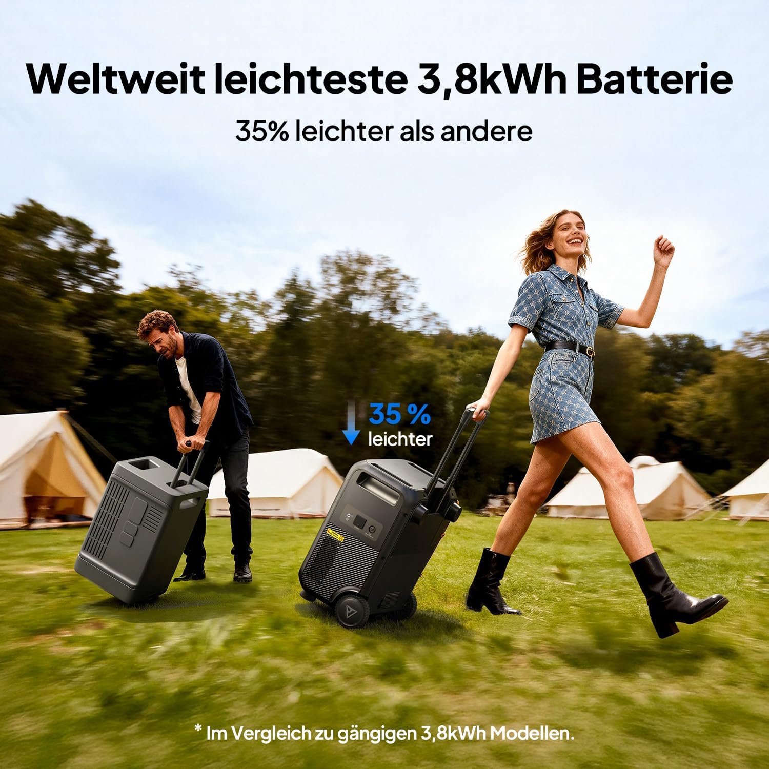 BLUETTI Elite 400 Power Station mit 2 x 200 W Solarpanels, 3840 Wh LFP-Batterie mit 2600 W AC-Ausgängen (3900 W Power Lifting), Notstrombatterie mit hoher Kapazität und Rädern für zu Hause – Bild 5