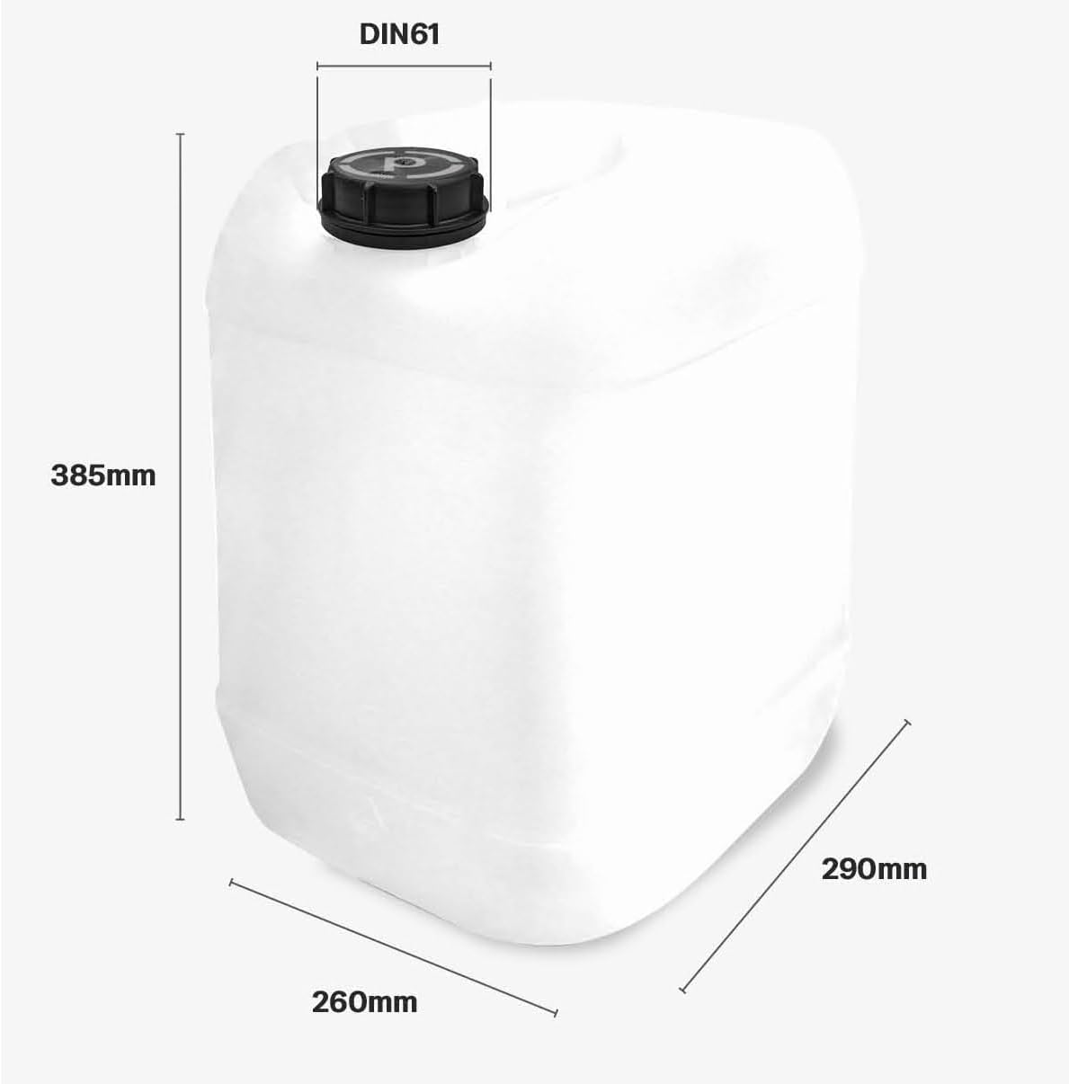 plasteo 2 x 20 L Wasserkanister, Trinkwasserkanister mit Zapfhahn und Schraubdeckel, BPA-frei, lebensmittelecht, Camping, Outdoor, Auto, Made in Germany – Bild 4