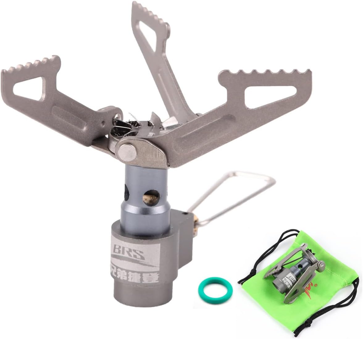 BRS BRS 3000T Tragbarer Titan-Gas-Campingkocher, ultraleichter Rucksack-Gaskocher mit 1 zusätzlichen Backup-O-Ring