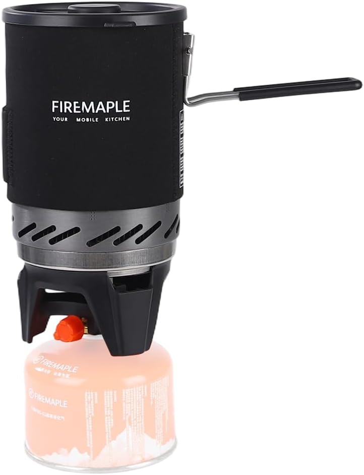 Fire-Maple „X1 Pro“ Campingkocher-Set, ultraleichtes Rucksack-Kochersystem mit Topf und Gasstrahlbrenner, Upgrade mit Klappgriff, tragbares Kochset für Camping, Trekking, Wandern