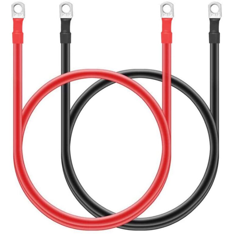 Greluma 2 Stück 5 AWG reines Kupfer-Batteriekabel mit 3/8 Zoll Ösen für Solar-Wohnmobil-Auto-Boot, 50 cm schweres Kabel