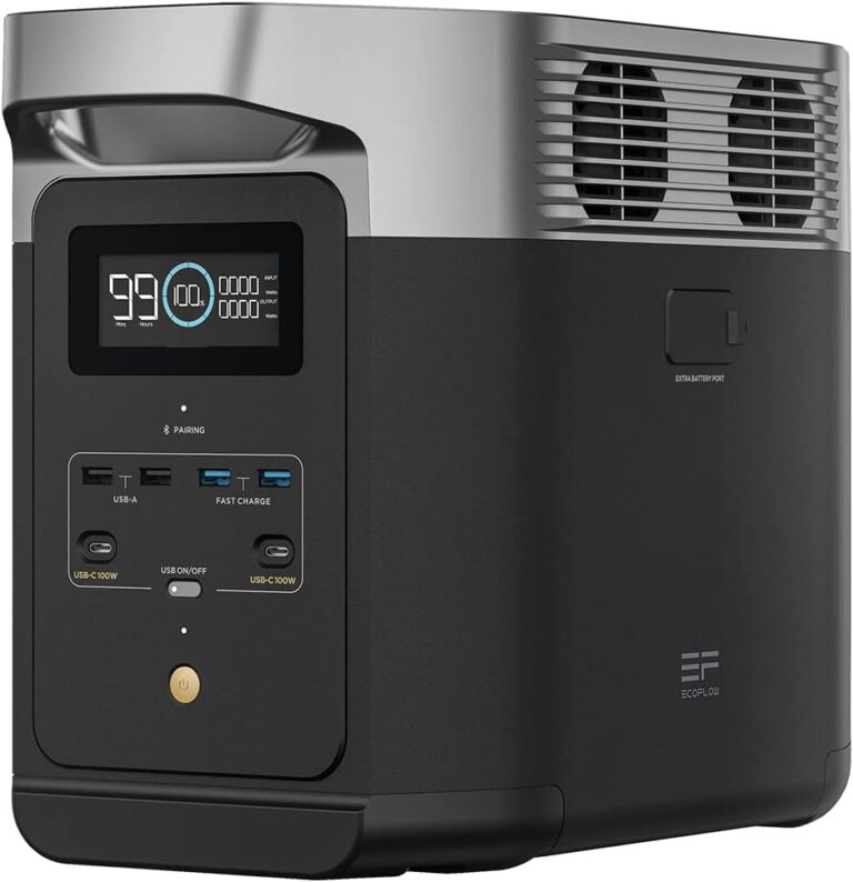 ECOFLOW Delta 2 Tragbares Kraftwerk, 1.024 Wh, Solargenerator LiFePO4-Batterie, erweiterbare Kapazität auf bis zu 3 kWh, Schnellladung von 0–80 % in 50 Minuten, Notstromgenerator für Camping, Wohnmobile