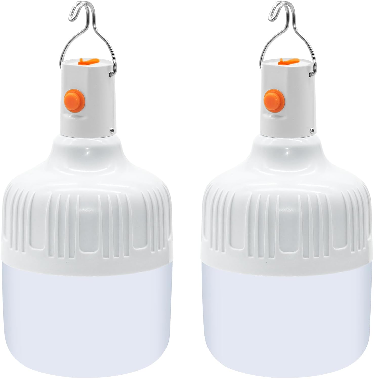 Ledeak 2 Stück LED-Campinglampe, wiederaufladbar, Zeltleuchte, Arbeitslampe mit Aufhängung und USB-Kabel, batteriebetrieben, wiederaufladbar, tragbar, 500 Lumen, Zeltleuchte für Camping, Terrasse, Garten, Grill