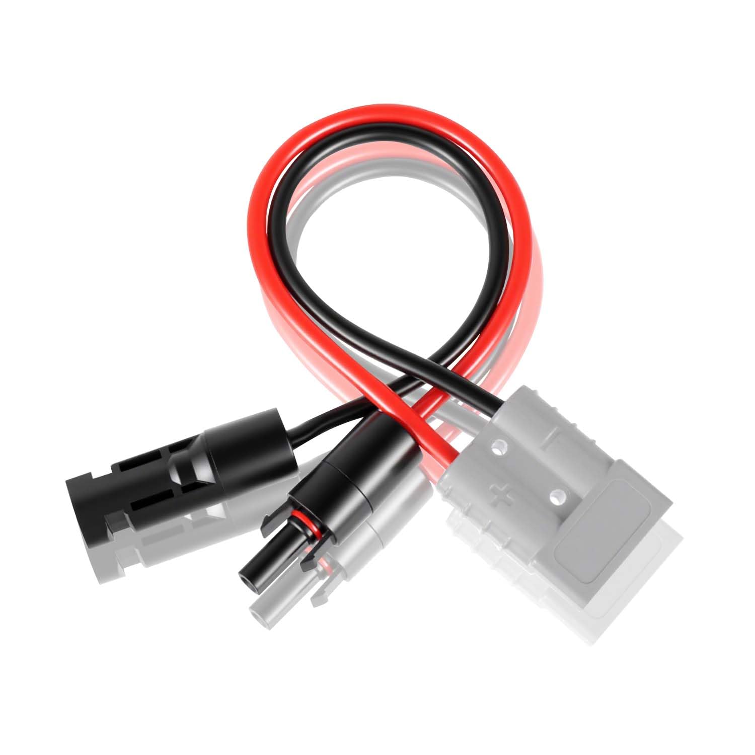 60 cm Solarstecker auf 50 A Anderson-Anschlusskabel, 10 AWG-Stecker für Solarmodulkabel, Solarpanel-Kabelsatz, Solarpanel-Verlängerungskabel für tragbare Generatoren, Energiespeicher, Wohnmobil