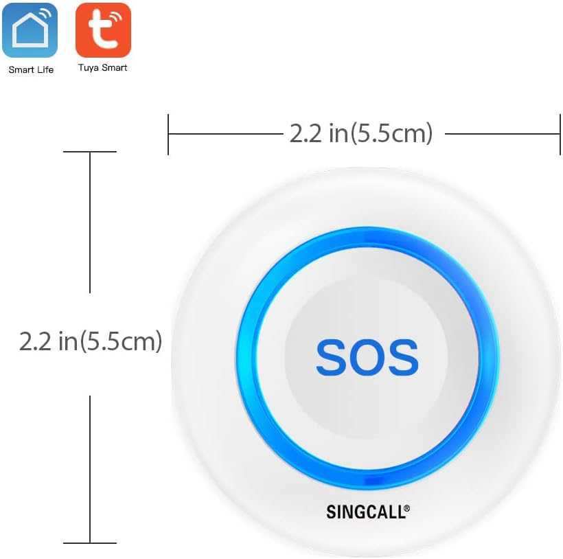 SINGCALL Tuya WiFi Smart SOS-Notruftaste für Senioren, Kinder, persönlicher Alarm für ältere Patienten, blaue Notruftaste, mit Telefon verbunden (geeignet für häusliche Umgebungen) – Bild 4