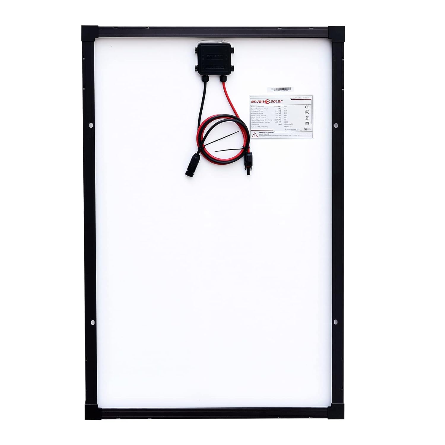 joy solar 100W 36V Monokristallines Solarmodul, PERC 182mm Solarzellen 10 Sammelschienen Solarpanel Ideal für Wohnmobil, Balkonanlage, Gartenhaus, Boot (100W 36V, für 24V PV-Anlagen) – Bild 3
