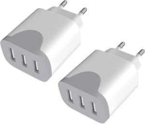 USB Ladegerät 2 Pack, 3-Port Steck...