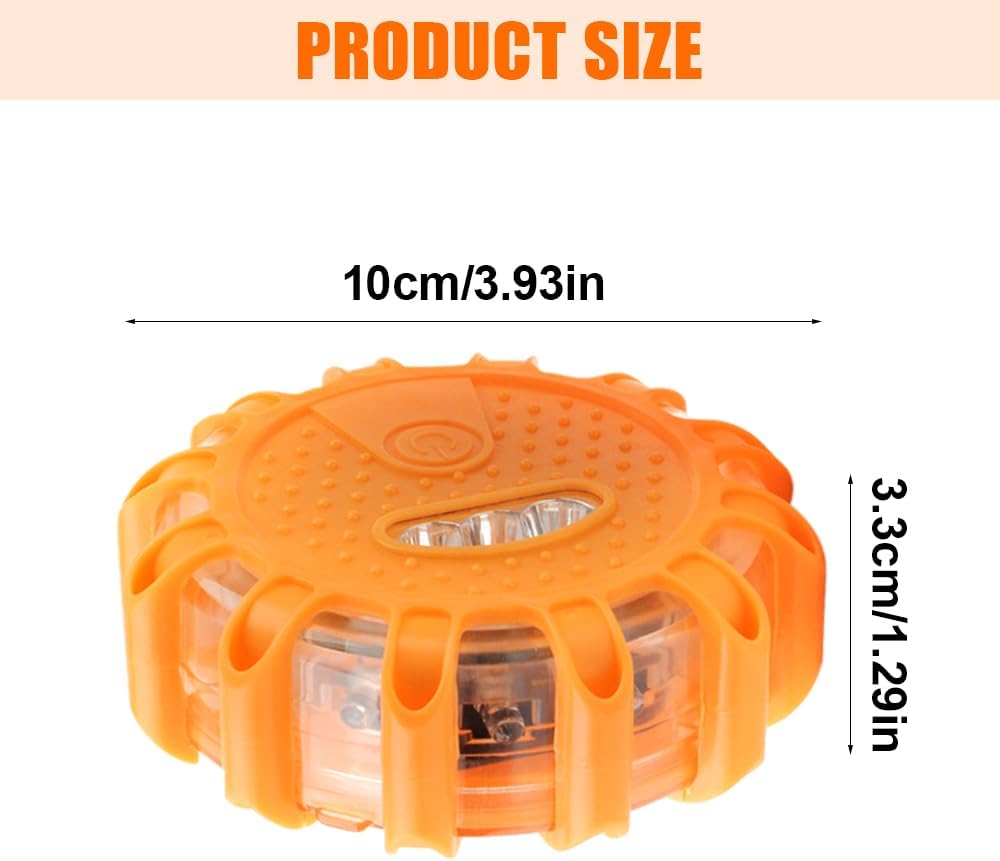 2 x Warnleuchte mit Magnet, Haken und 9 Blinklichtmodi, Orange – Bild 3
