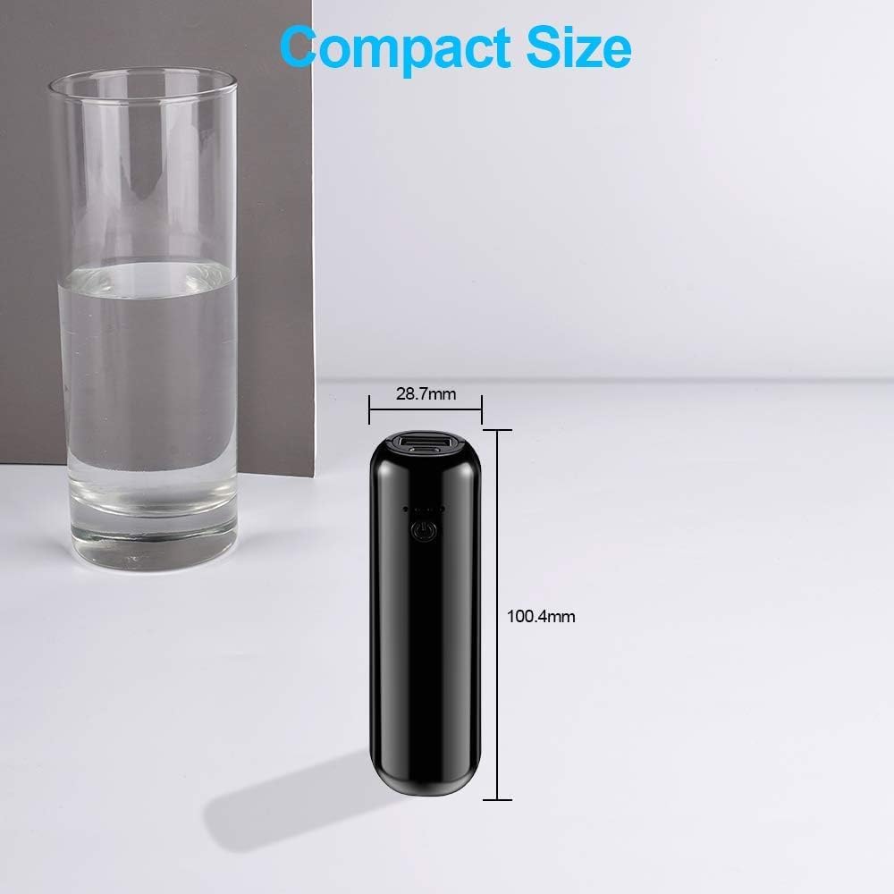 Mini Power Bank 5000 mAh, Powerbank klein aber stark 5000 mAh kompakter schlanker externer Akku mit 2,4 A Ausgang, tragbares Handy-Ladegerät für iPhone Samsung Galaxy und mehr (Schwarz) – Bild 2
