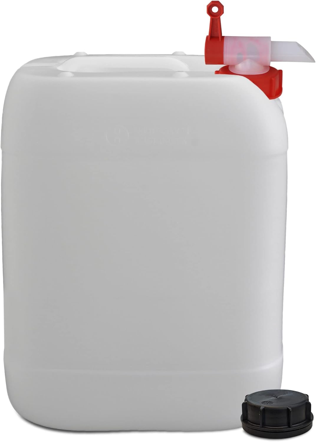 plasteo 2 x 20 L Wasserkanister, Trinkwasserkanister mit Zapfhahn und Schraubdeckel, BPA-frei, lebensmittelecht, Camping, Outdoor, Auto, Made in Germany – Bild 2