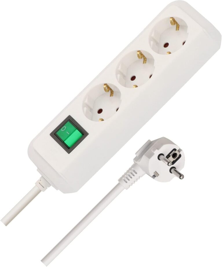 Brennenstuhl Eco-Line Steckdosenleiste / 3-fach / mit Kindersicherung, Schalter und 5 m Kabel, weiß, 1152920