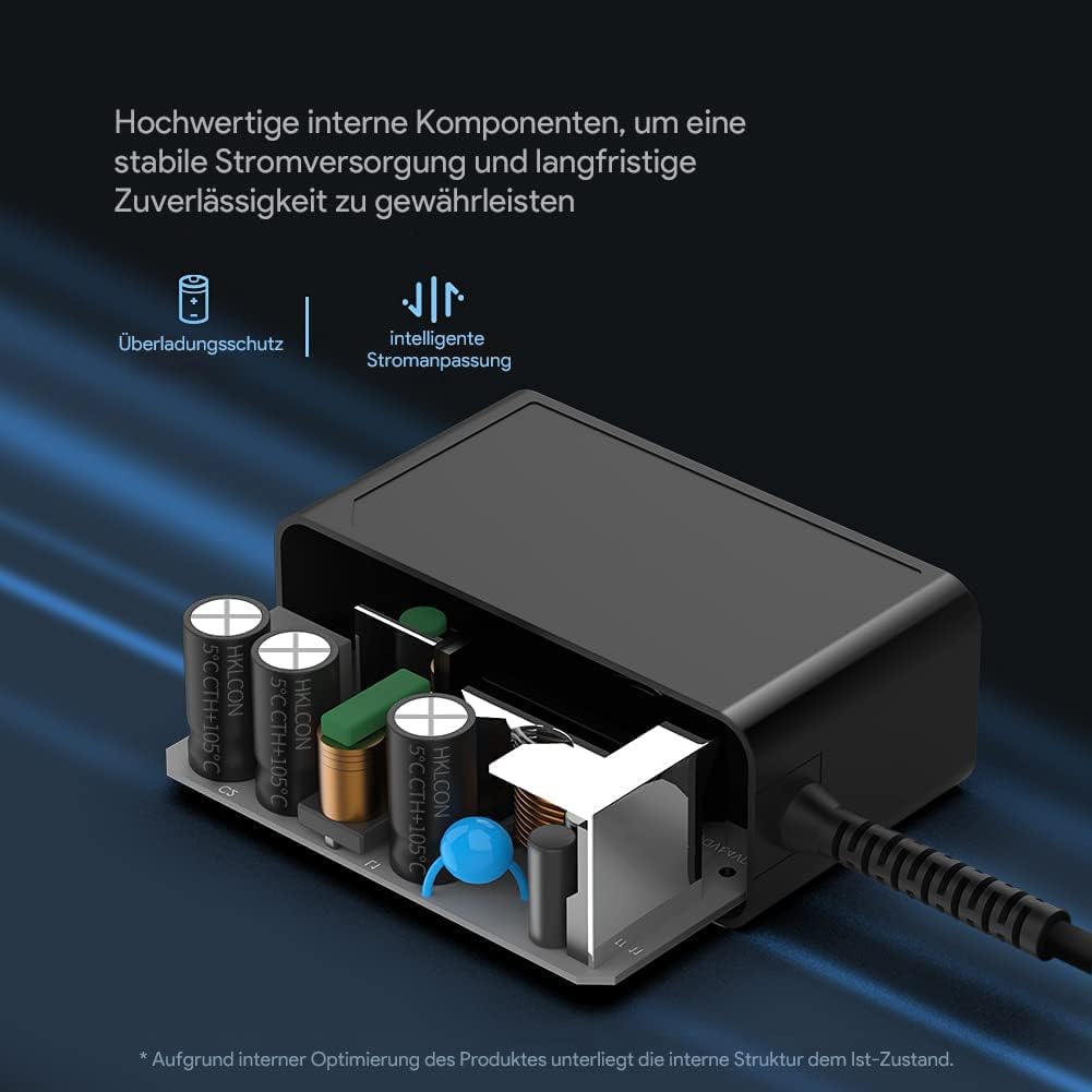 HKY 12 V 2,5 A Universal-Netzteil, Ladegerät, Ladekabel, Adapter für LED-Streifen, Wasserpumpe, Drucker, Scanner, Router, DVD-Player, externe Festplatten, Kamera, Radio, Netzteil, Medion E2221T MD, Akoya E3215 – Bild 6
