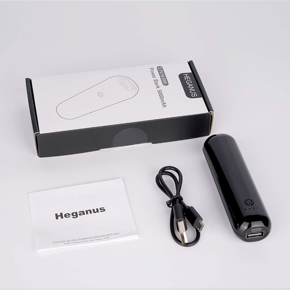 Mini Power Bank 5000 mAh, Powerbank klein aber stark 5000 mAh kompakter schlanker externer Akku mit 2,4 A Ausgang, tragbares Handy-Ladegerät für iPhone Samsung Galaxy und mehr (Schwarz) – Bild 5
