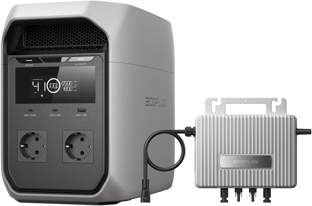 EF ECOFLOW DELTA 3 Classic mit STREAM Mikrowechselrichter 800W 0% MwSt., Tragbare Powerstation 1024Wh, 1800W AC (3600W Spitze), LiFePO4-Batterie, Solargenerator für Wohnmobil, Camping, Notstrom zu Hause