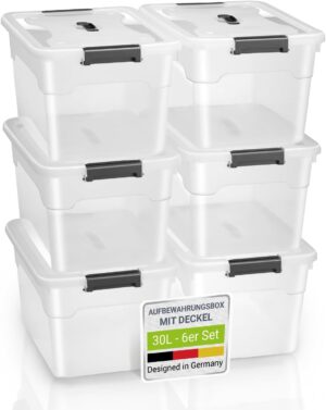 Juskys Aufbewahrungsbox mit Deckel,...