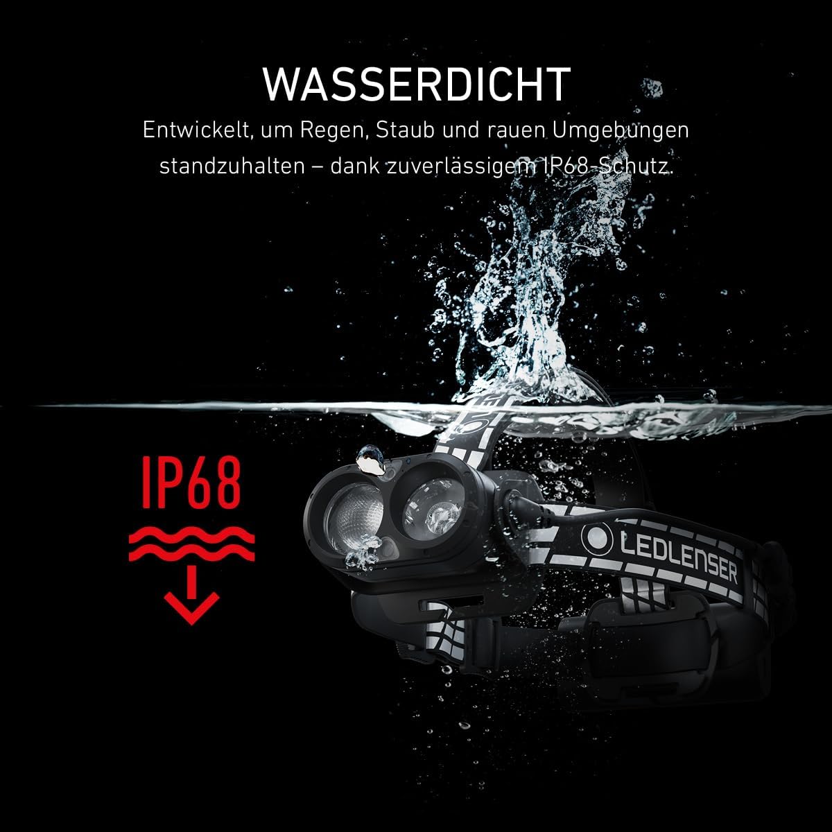 Ledlenser H19R Signature Premium LED-Stirnlampe, wiederaufladbar, rotes Licht, wasserdicht IP67, 4000 Lumen, Bluetooth-Fernbedienung, Leuchtweite 330 m, USB-Magnetladekabel, Helmhalterung, Outdoor-MTB – Bild 6