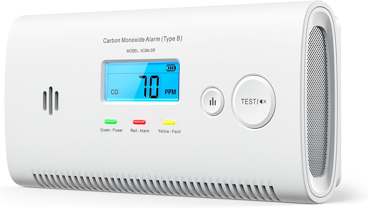 X-Sense XC0N-SR Tragbarer Kohlenmonoxidmelder für Wohnmobile, CO-Melder mit austauschbaren Batterien, LCD-Display und Peak-Speicher, 1 Stück