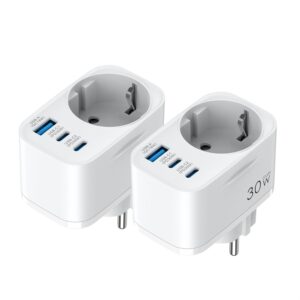 TOPADRE 2er-Pack USB-C-Steckdose mi...