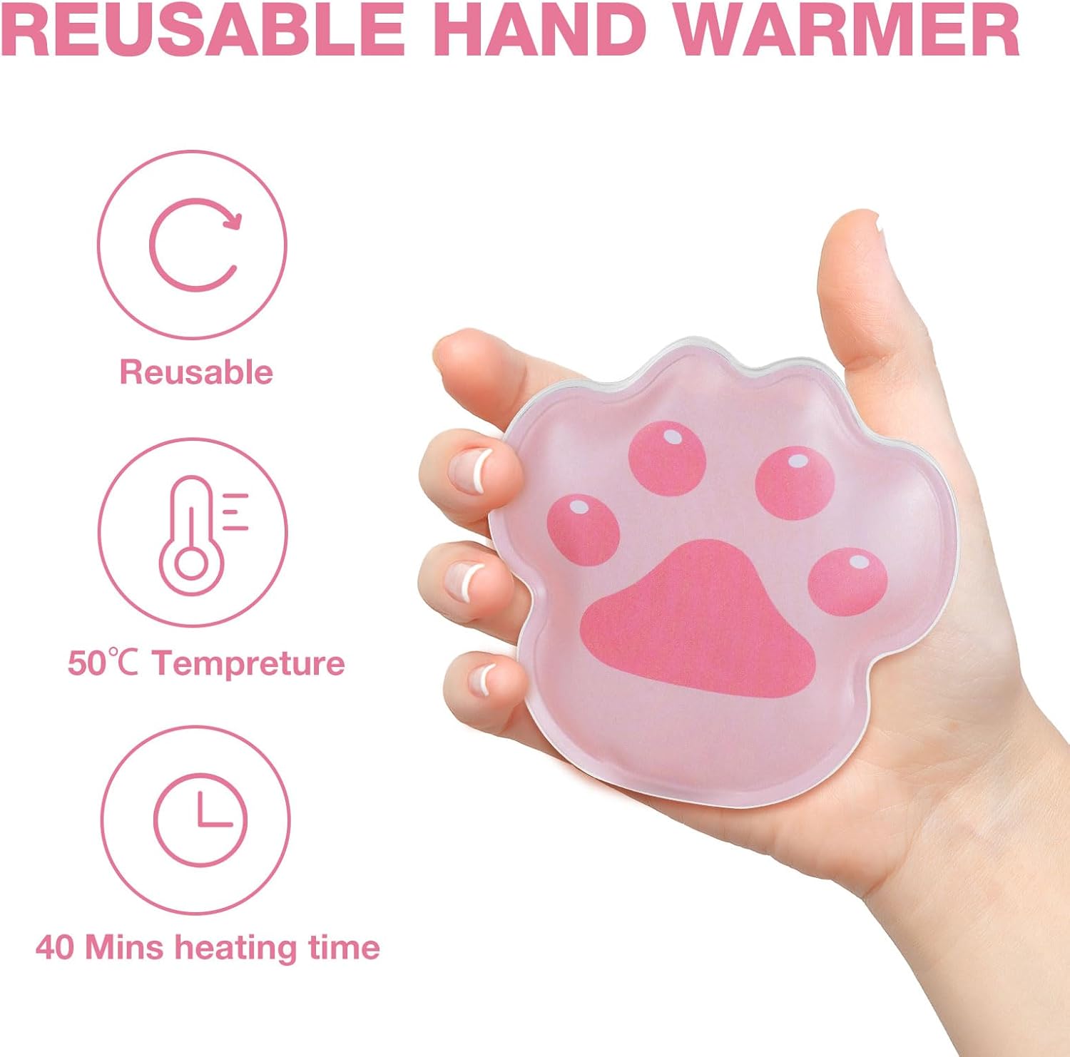 Kizozo Handwärmer, Taschenwärmer, wiederverwendbar, 5er-Set, Handwärmer zum Bücken, für Kinder, Taschenwärmer, Wärmekissen, für unterwegs, Geschenk für Kinder, Damen, Herren, 9 x 9 cm – Bild 3