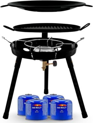 Gasgrill mit Pfanne & Wok + 4 ...