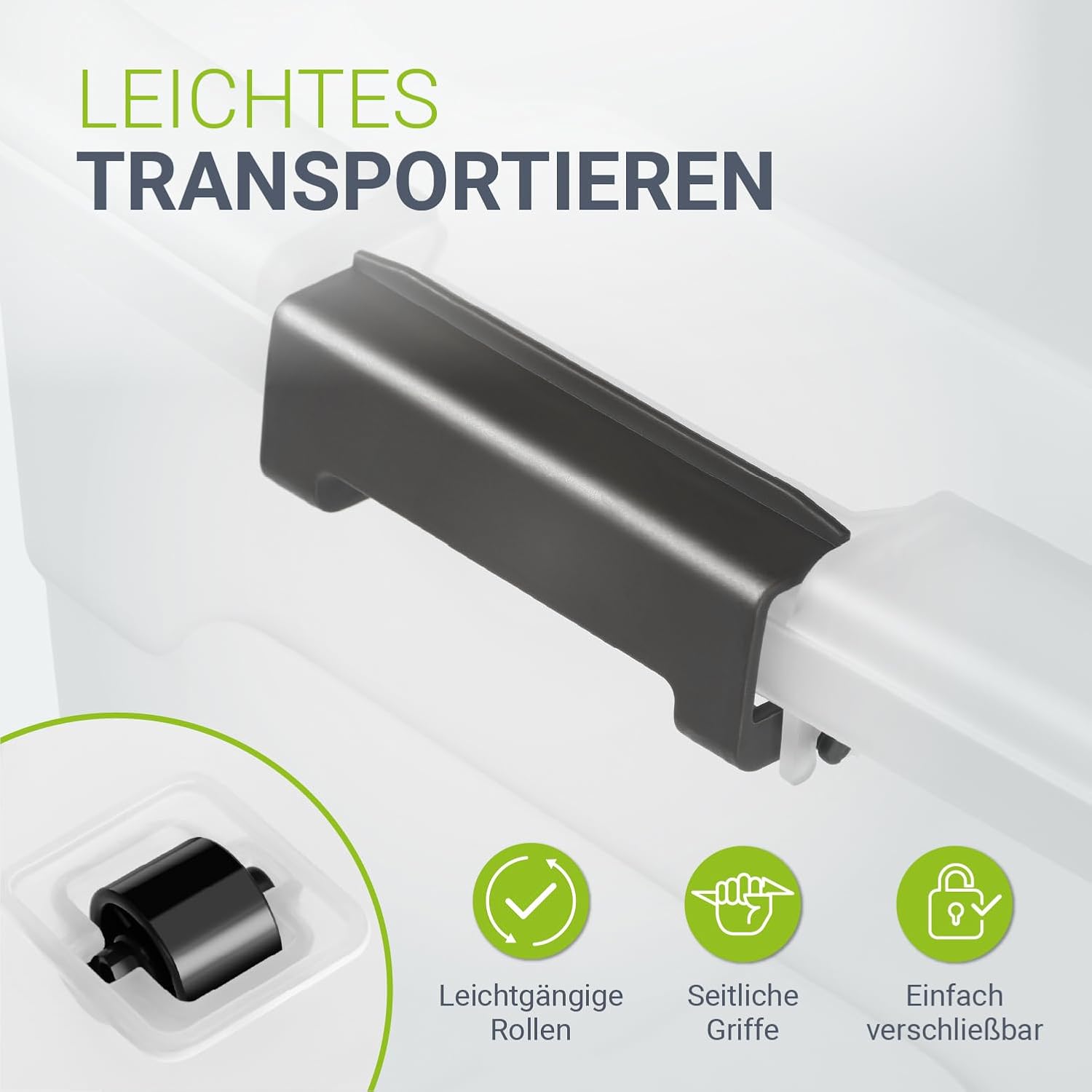 Juskys Aufbewahrungsbox mit Deckel, 6er-Set, Kunststoffboxen, 30 l, groß, stapelbar, transparent, Aufbewahrungs-Organizer-System, Aufbewahrungsboxen – Bild 6