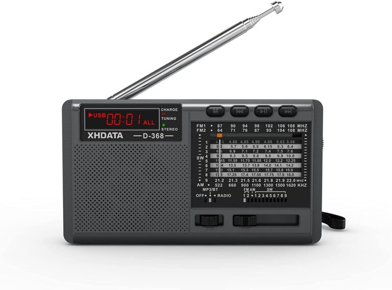 XHDATA D368 Kleines Radio, Nostalgie, Batterieradio, tragbare Mini-Radios, Bluetooth-Transistorradio, FM AM SW-Radio mit TF, MP3-Wiedergabe