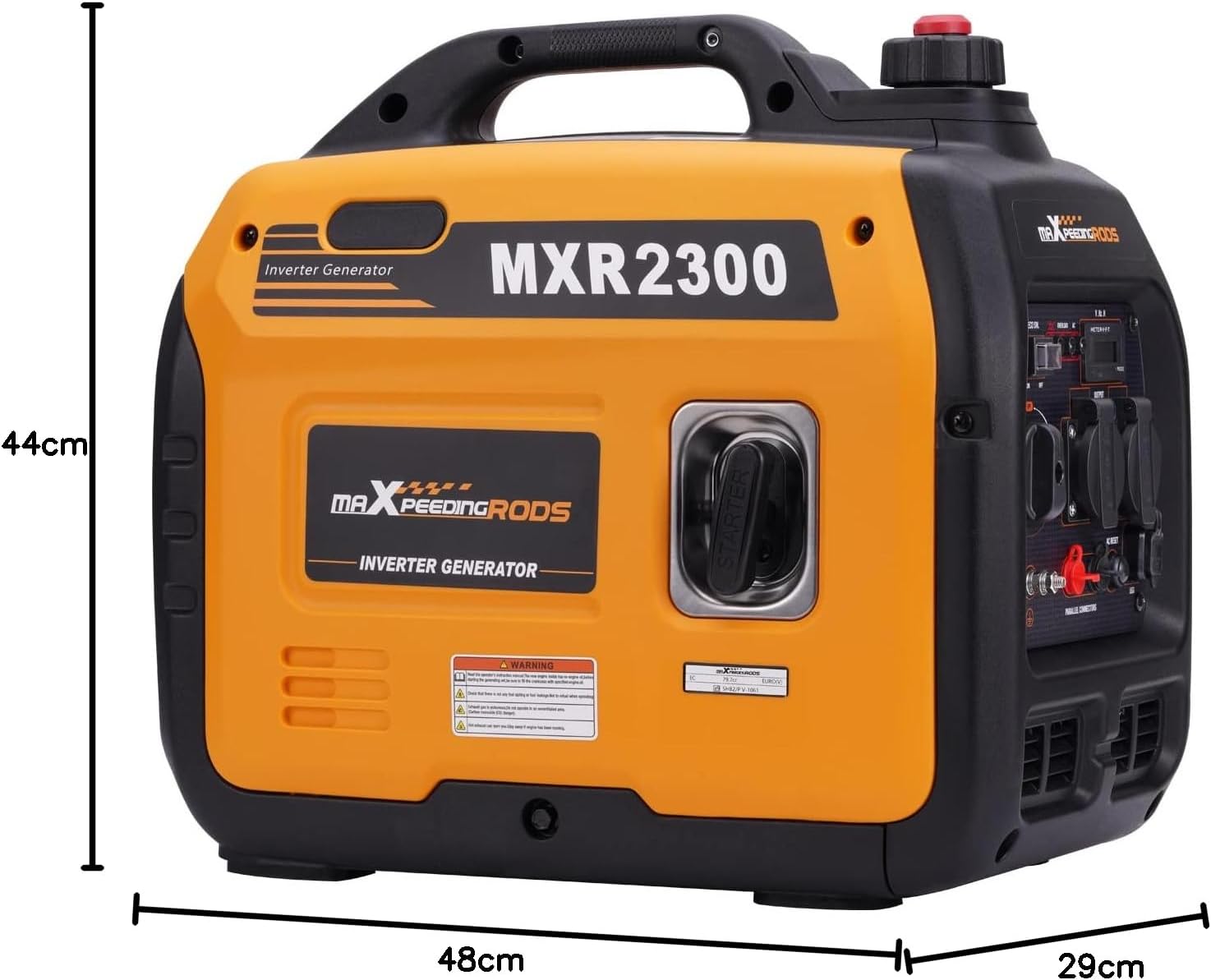 maXpeedingrods 2300W Inverter Stromgenerator Super Leise Tragbar für Outdoor Camping Wohnmobil 4-Takt Leichter Notstromgenerator Benzin für Reisen Garage Wohnwagen mit USB und 230V Steckdosen – Bild 10