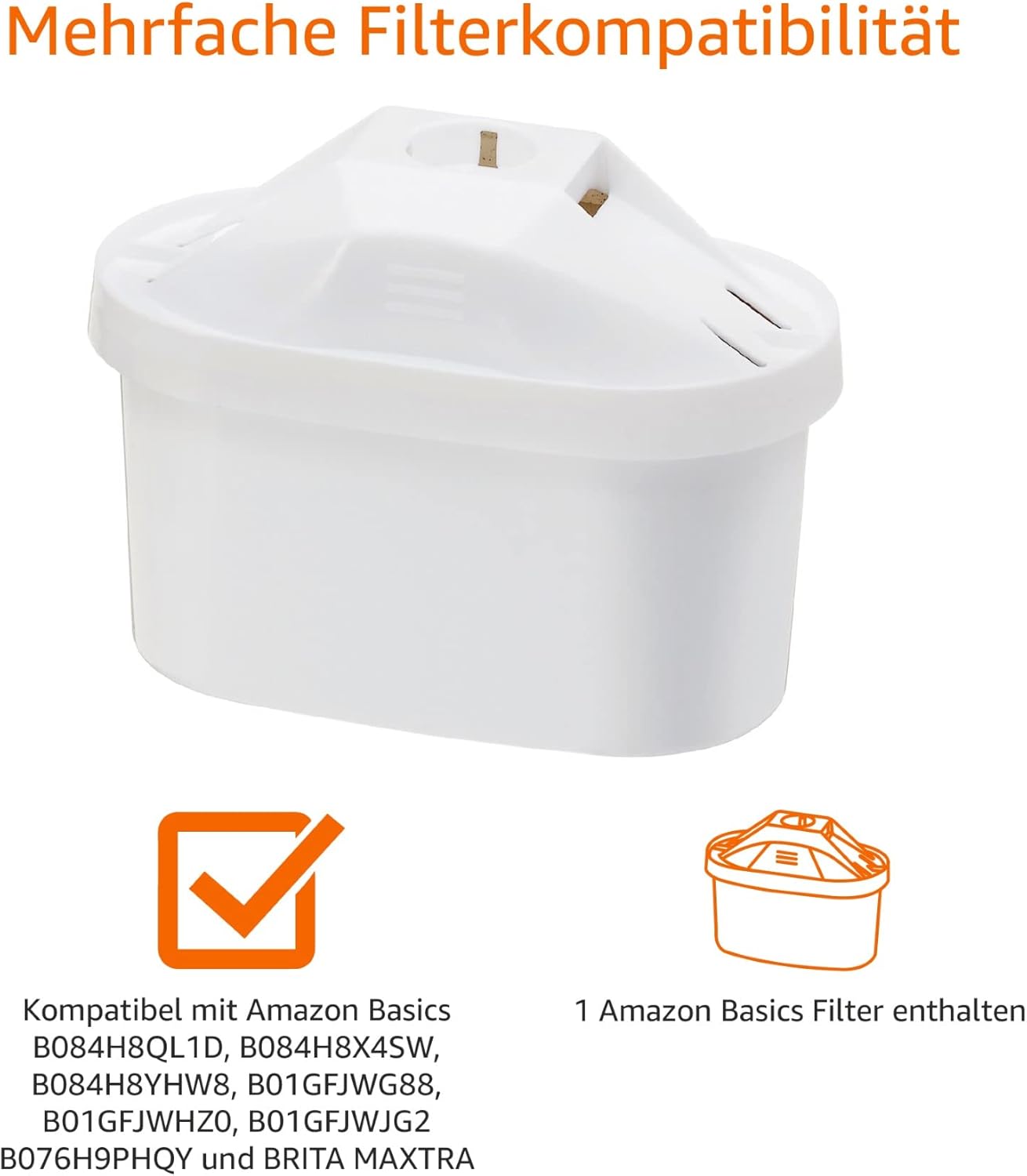 Amazon Basics Wasserfilter, 2,3 Liter, Schwarz – Bild 4