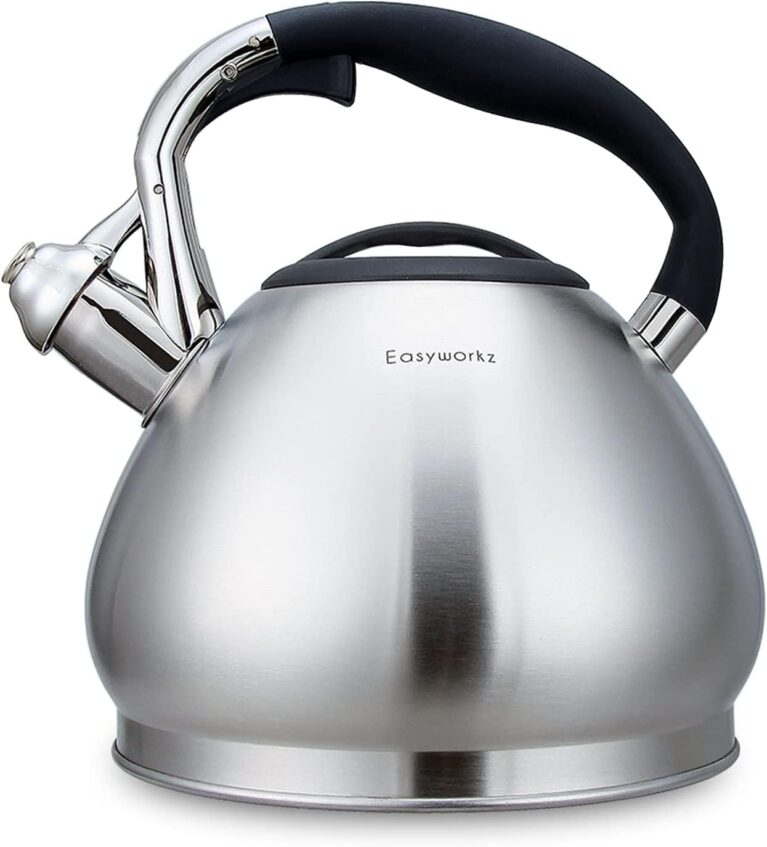 Easyworkz Wasserkocher Induktion Pfeifkessel aus Edelstahl, 3,0 L Teekessel für alle Herdarten, Pfeifkessel mit hitzebeständigem und rutschfestem Griff, Wasserkocher für Tee, Kaffee