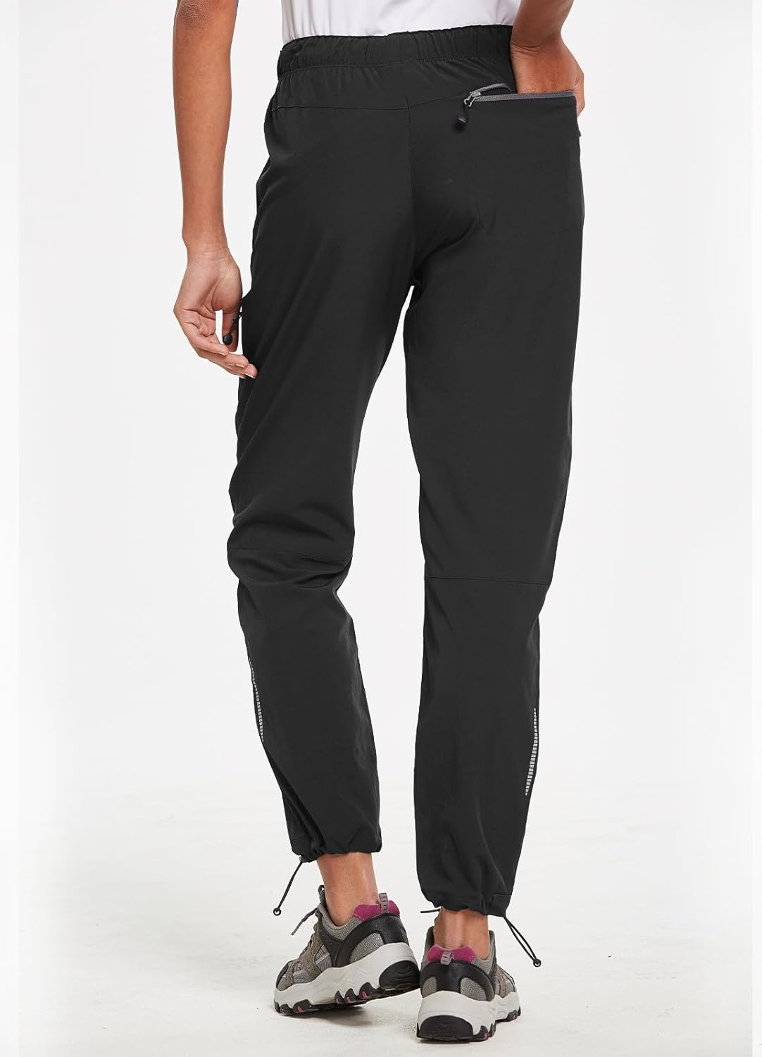 BALEAF Damen Outdoor-Wanderhose, wasserdichte, schnell trocknende, leichte Trekkinghose, Caprihose, UV-Schutz, UPF 50, Funktionshose mit Reißverschlusstasche – Bild 4