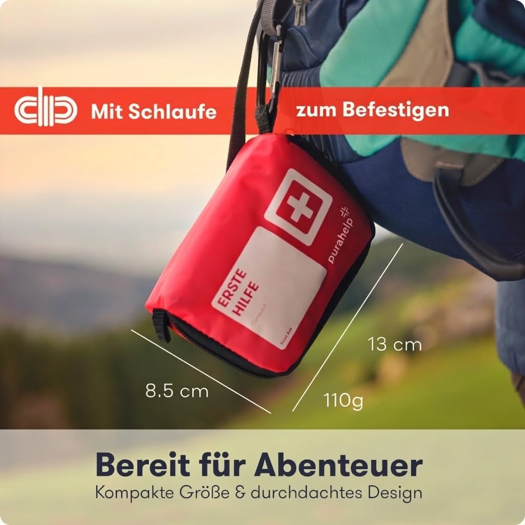 Mini-Erste-Hilfe-Set – kompakt und leicht – 51-teilig für Reisen, Outdoor, Camping, Fahrrad – Reiseapotheke Erste-Hilfe-Set Outdoor – Bild 3