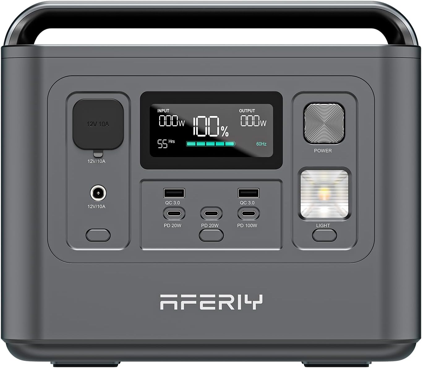 AFERIY 512Wh Tragbare Power Station Mobiler Stromspeicher mit 230V-Steckdose, mobile Stromversorgung mit LCD-Display für Party, Camping, Wohnmobil, Heimwerken