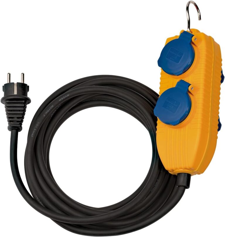Brennenstuhl 1151740010 Baustellenkabel IP54 mit Powerblock 10 m schwarz M-Kabel H07RN-F3G1,5
