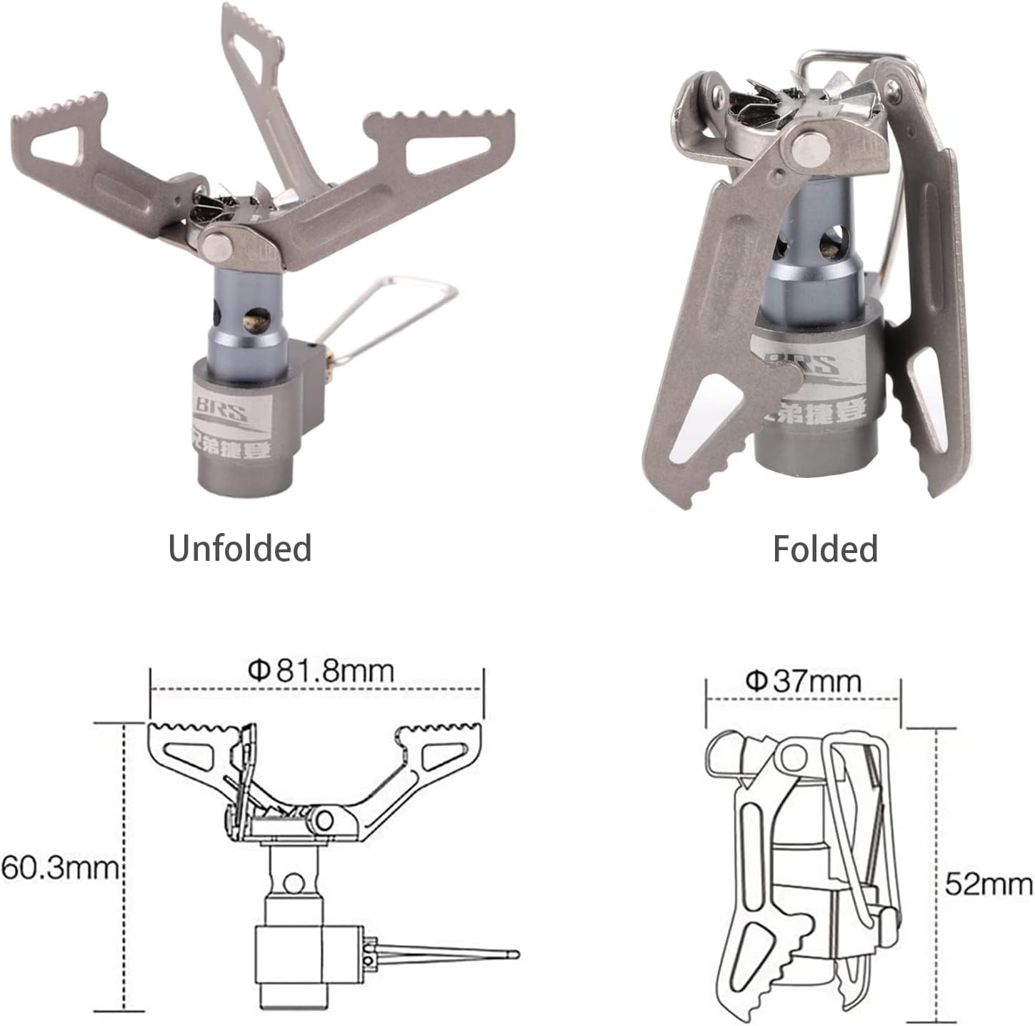 BRS BRS 3000T Tragbarer Titan-Gas-Campingkocher, ultraleichter Rucksack-Gaskocher mit 1 zusätzlichen Backup-O-Ring – Bild 3