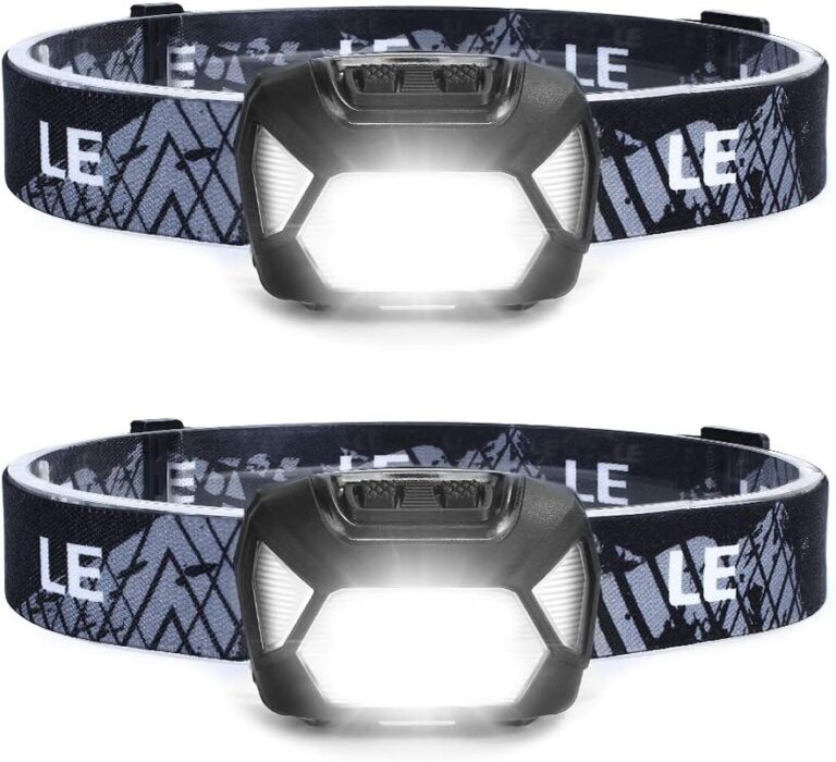 LED Stirnlampe, 1300 Lux LED XPG Stirnlampe mit 6 Lichtmodi und Rotlicht, IPX4 spritzwassergeschütztes Gehäuse, batteriebetriebene Stirnlampe C500, ideal für Camping-Joggen, 2 Stück