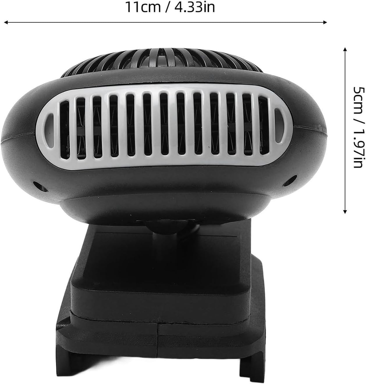 Autoheizung mit Akku, Mini-Zusatzheizung, Akku-Heizlüfter mit 2 Stufen (30-80°C), Kippschutz und USB-Anschluss, Schnellheizung, Enteiser, Autoscheibenheizung (2000 mAh Akku x 2) – Bild 2