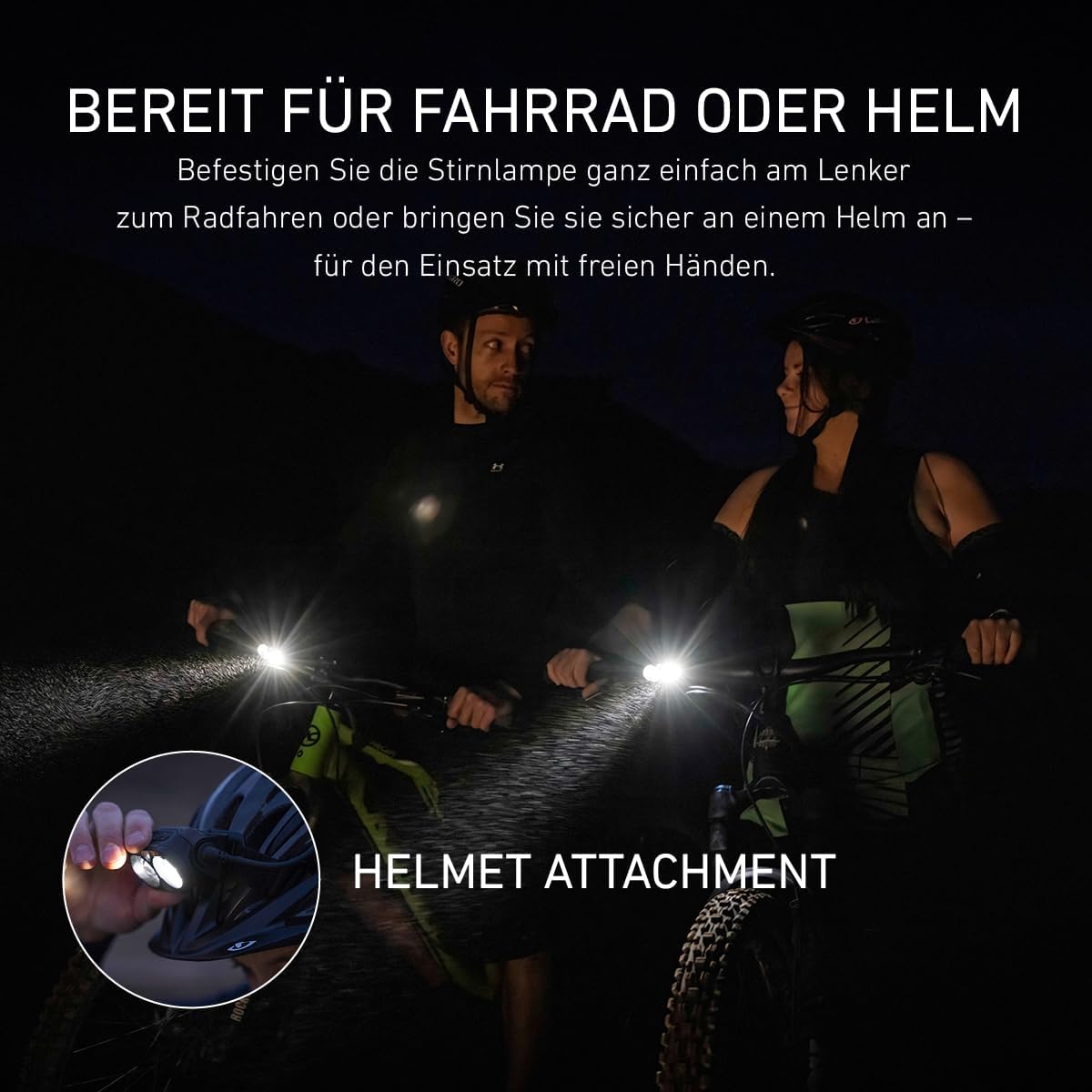Ledlenser H19R Signature Premium LED-Stirnlampe, wiederaufladbar, rotes Licht, wasserdicht IP67, 4000 Lumen, Bluetooth-Fernbedienung, Leuchtweite 330 m, USB-Magnetladekabel, Helmhalterung, Outdoor-MTB – Bild 5
